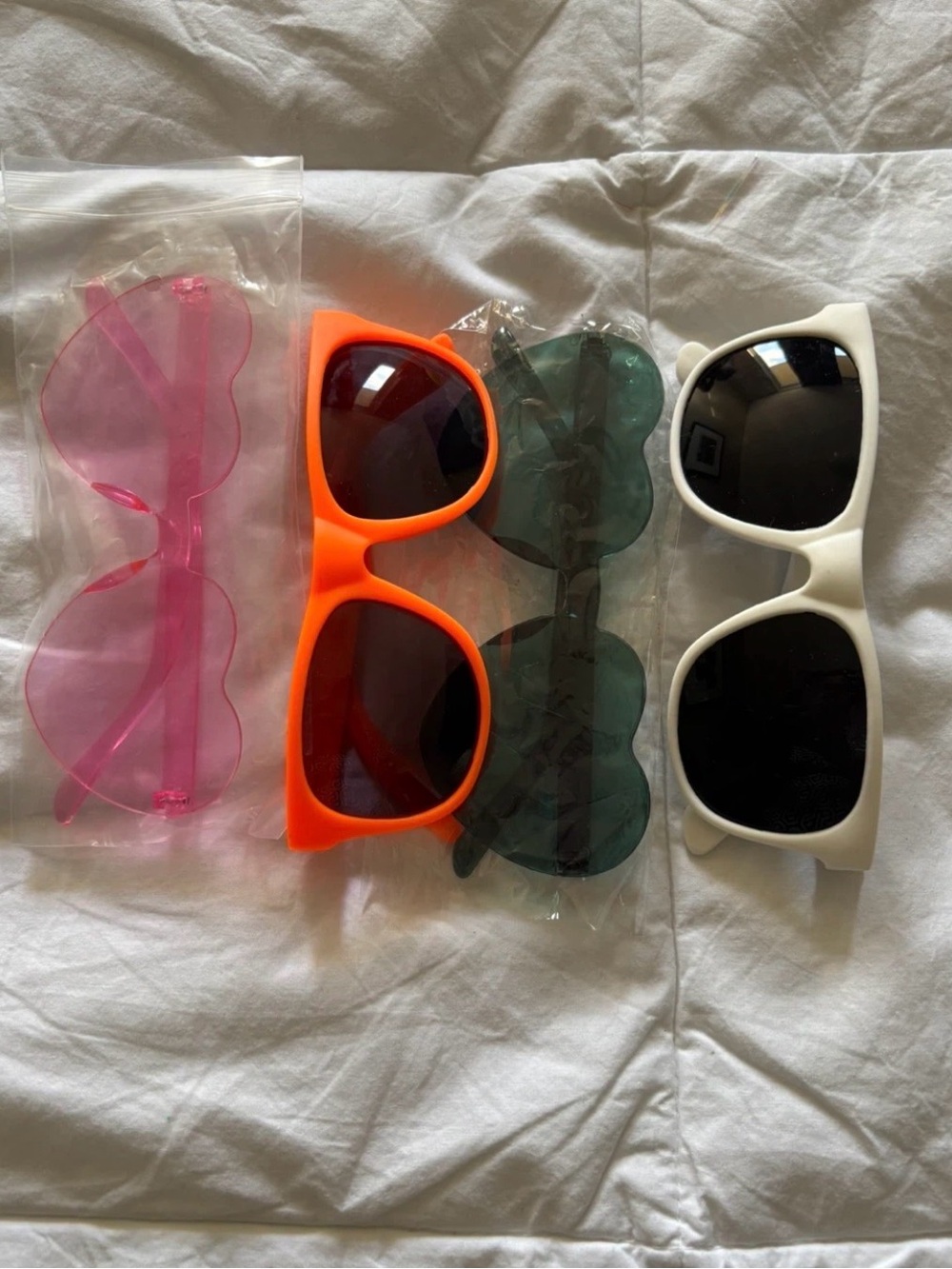 Assorted Sunglasses - Pink Heart, Orange, and White
